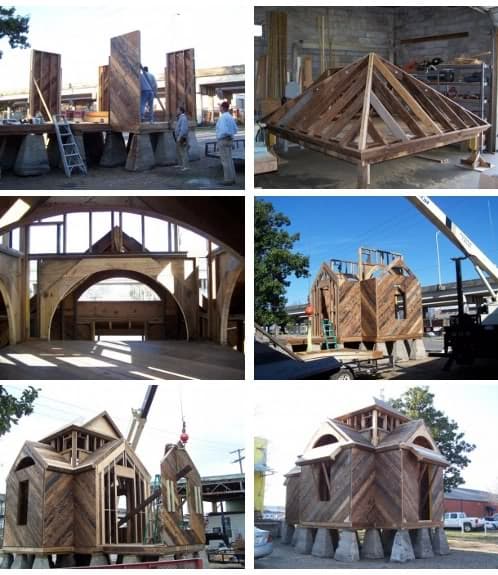 montaje casa de madera palladiana