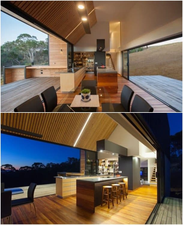 casa solar en Tasmania - cocina