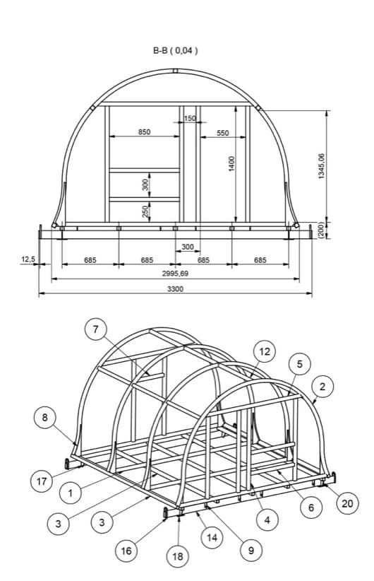 dimensiones refugio alpino Bivak II