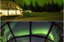 iglus de cristal bajo aurora boreal