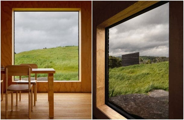 ventana refugio de madera Nueva Zelanda