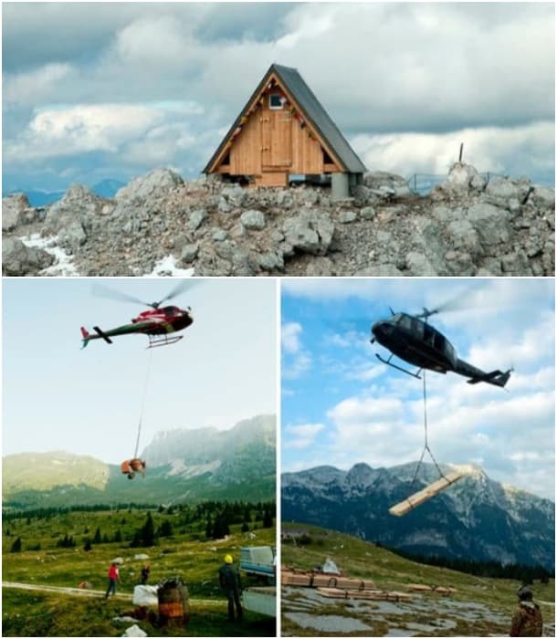transporte refugio helicoptero Luca Vuerich