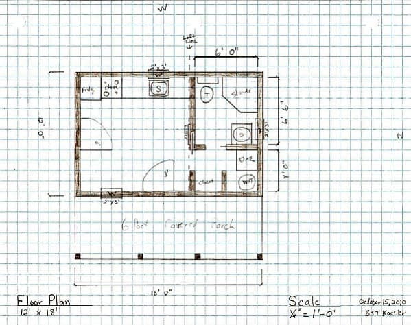 croquis Pine Top, vivienda mínima de 20m2