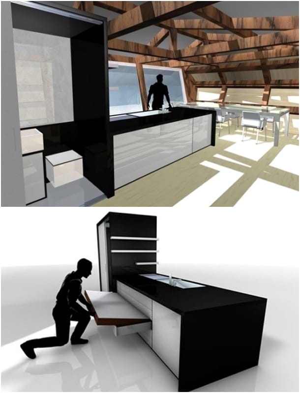 moderno refugio Polygon Resort con muebles modulares
