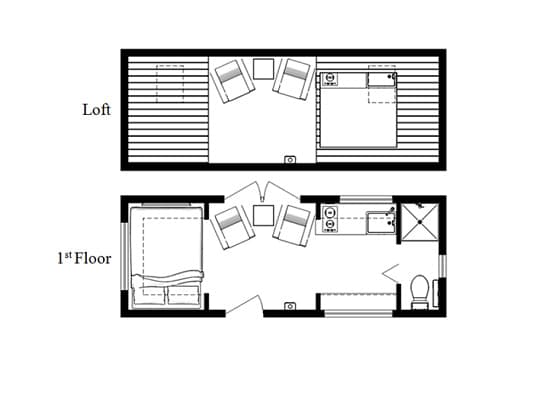 planos de la pequeña vivienda BRV1 Humble Homes
