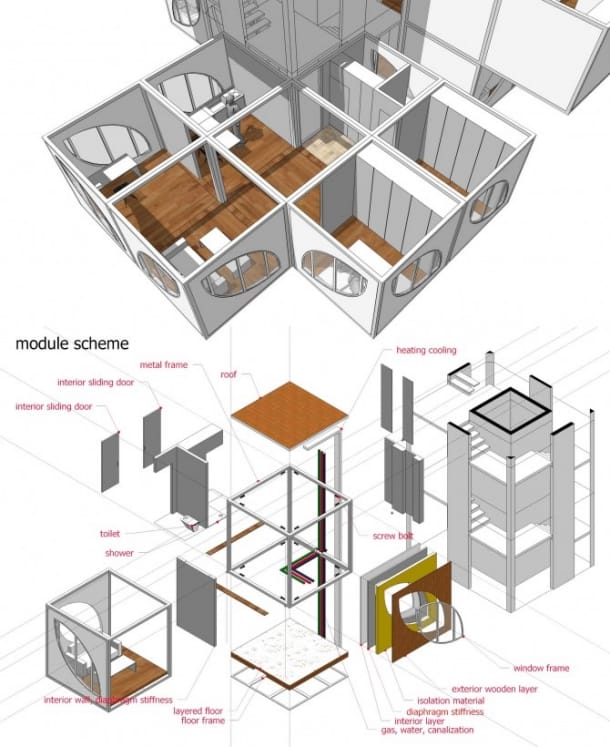 modulos prefabricados torres T-Tree