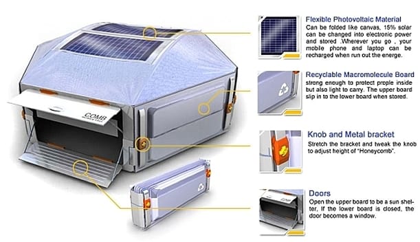 Refugio solar Honeycomb detalles