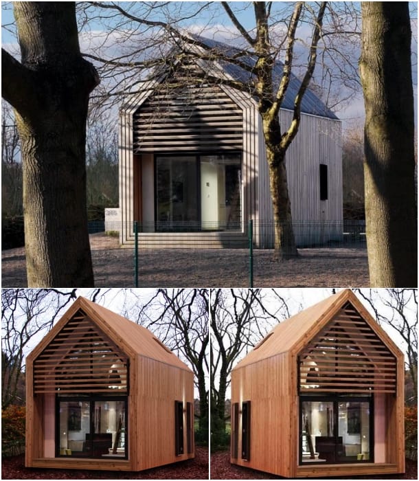 casa Dwelle con acabado exterior de madera