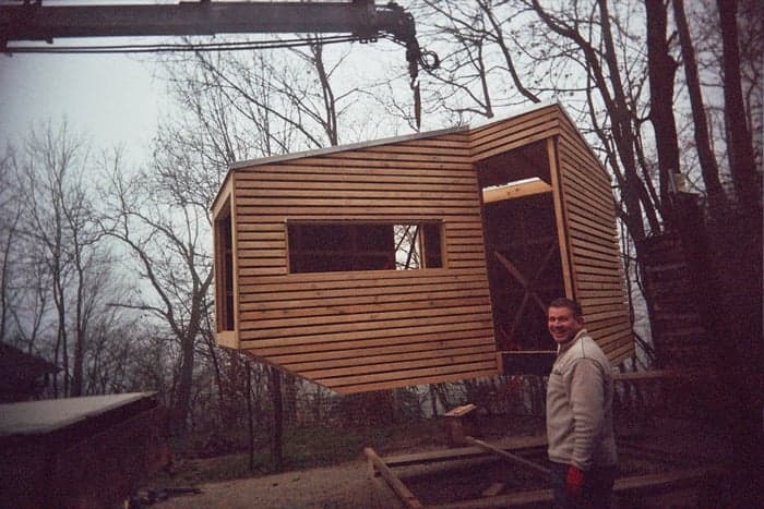 montaje refugio de madera