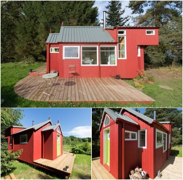 NestHouse exteriores casita de madera color rojo