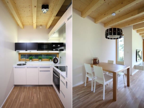 cocina y comedor casa de madera en R Checa