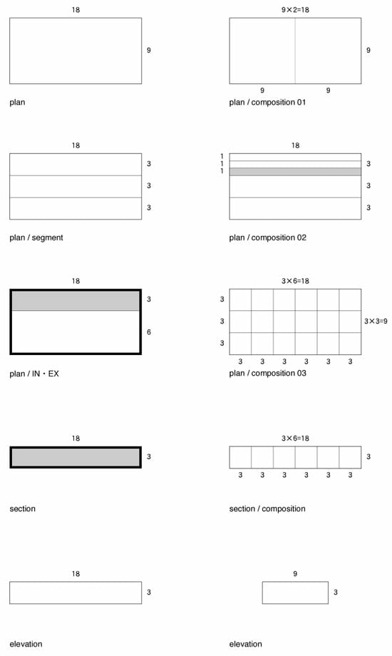 esquema espacial vivienda minimalista-Shinichi Ogawa