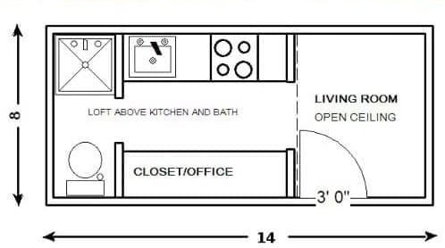 plano mini casa con ruedas