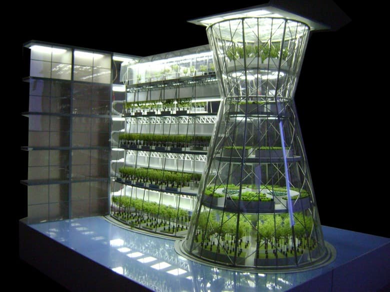 concepto para edificio de agricultura vertical Clepsydra