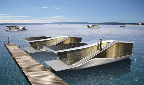 Estructura flotante con energía solar