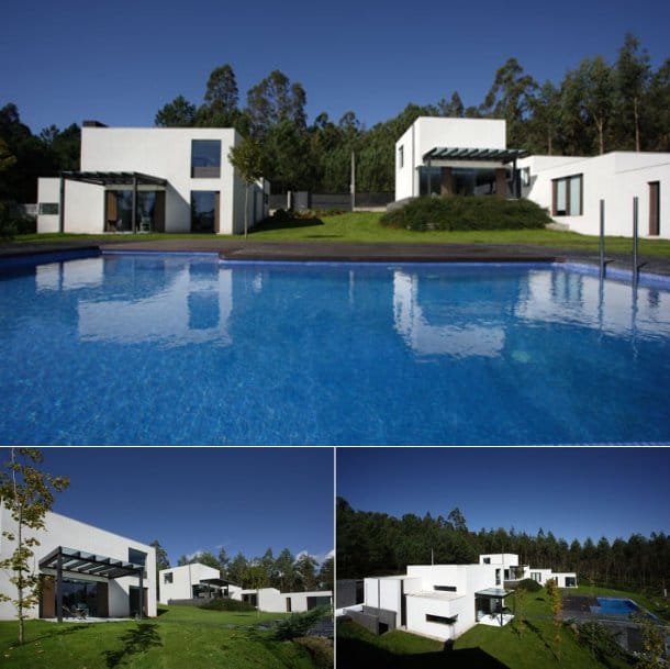 vistas exteriores de las Twin Houses, diseñadas por A-Cero