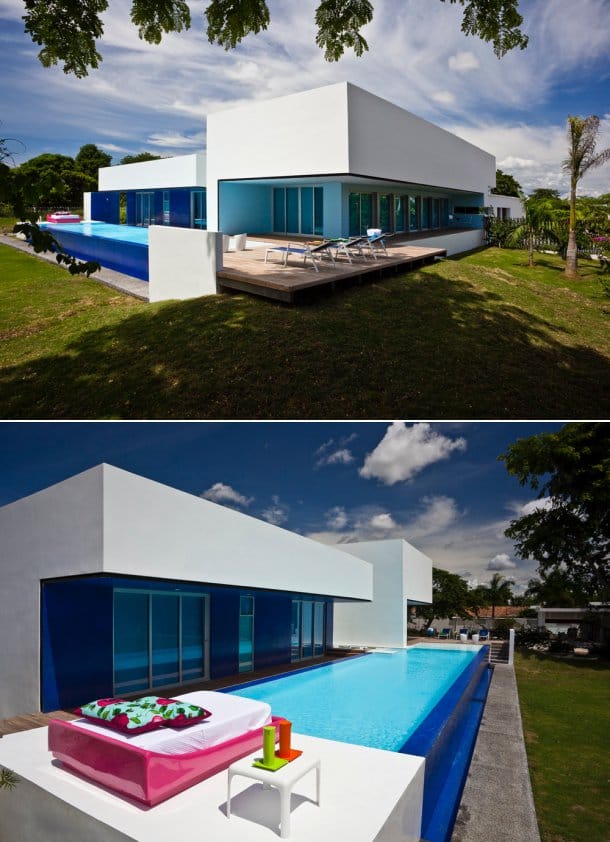 fachadas y piscina Casa Río Sinú