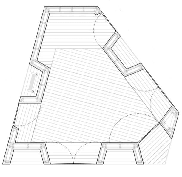 plano planta refugio Folly