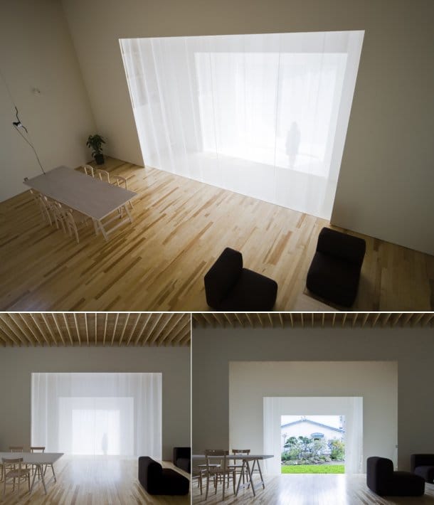 sala comedor de la Layered House (Japón)