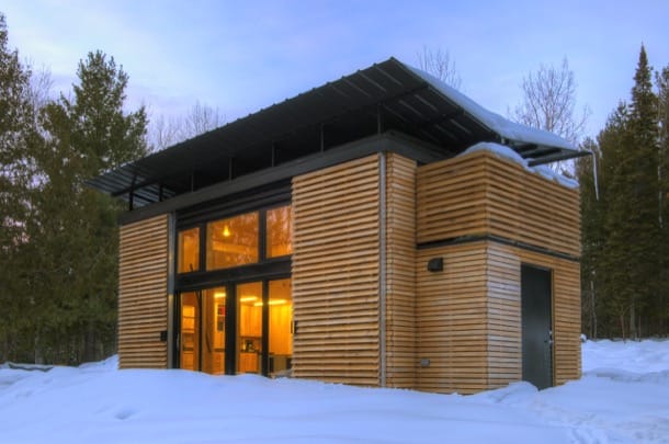 casa prefabricada EDGE en invierno