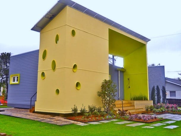 exterior de casa prefabricada SunShower