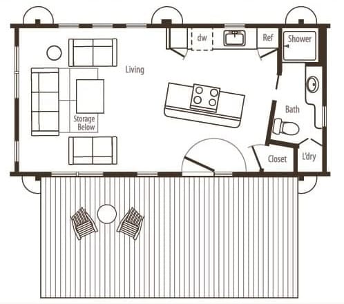 plano de planta de cottage in a day 1428s