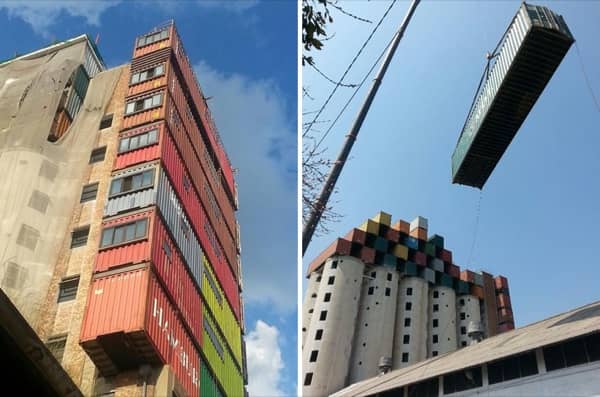 ampliando silo con contenedores para residencia