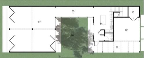 plano planta baja Residencia Meridian