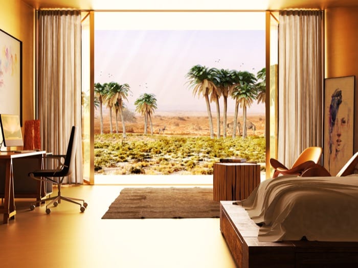 dormitorio Desert Retreat Baharash Architecture