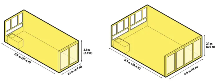 dimensiones espacios contenedores