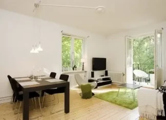 apartamento sueco con suelo madera