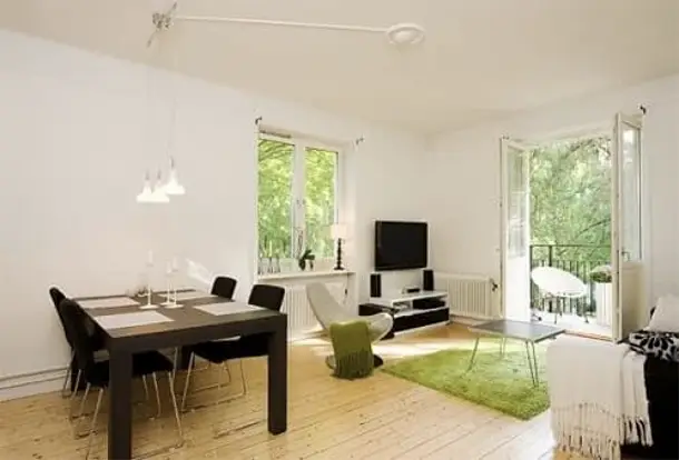 apartamento sueco con suelo madera