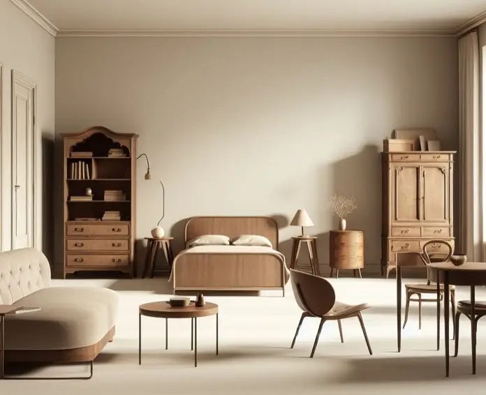 Cómoda con silla tapizada y espejo Mueble de almacenaje para dormitorio  moderno minimalista con espejo Cómoda con varios cajones Cómoda con losa de