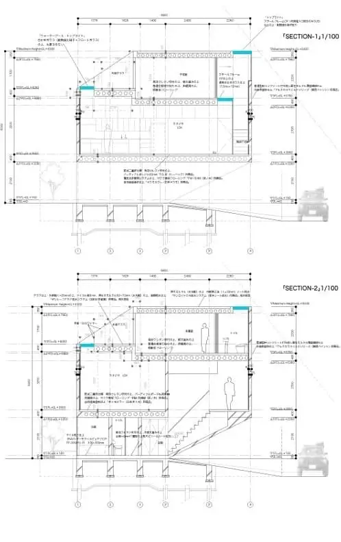 planos sección Dancing Living House