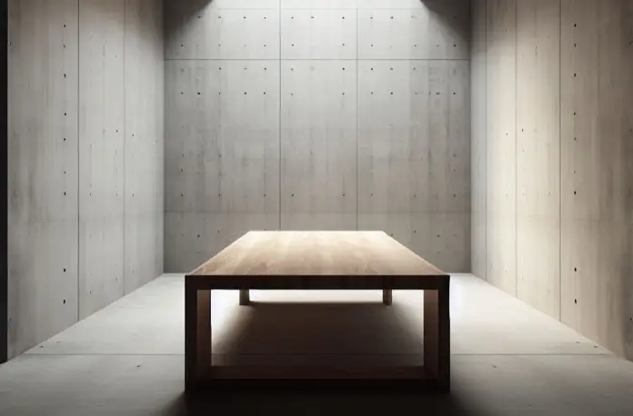 sencilla mesa de madera