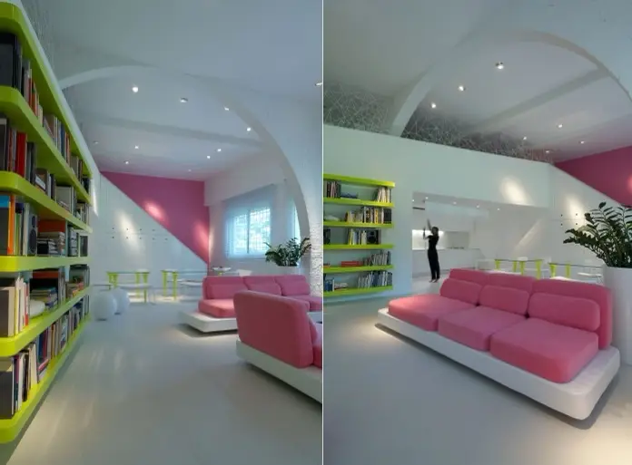 Pink House espacio principal-side