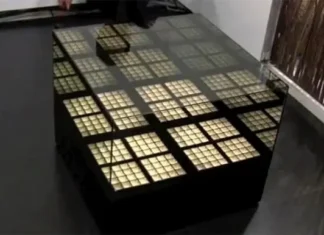 mesa dominion con luces y espejos