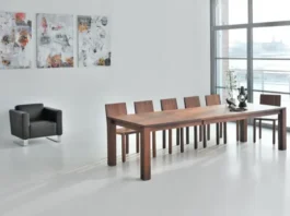 mesa de madera maciza Living