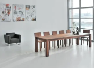 mesa de madera maciza Living