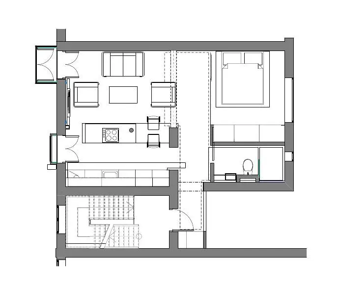 plano planta apartamento S-46